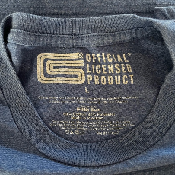 Shelby Cobra T-Shirt Men Sz Large Blue Short Sleeve Cotton American Muscle Car - Picture 4 of 6